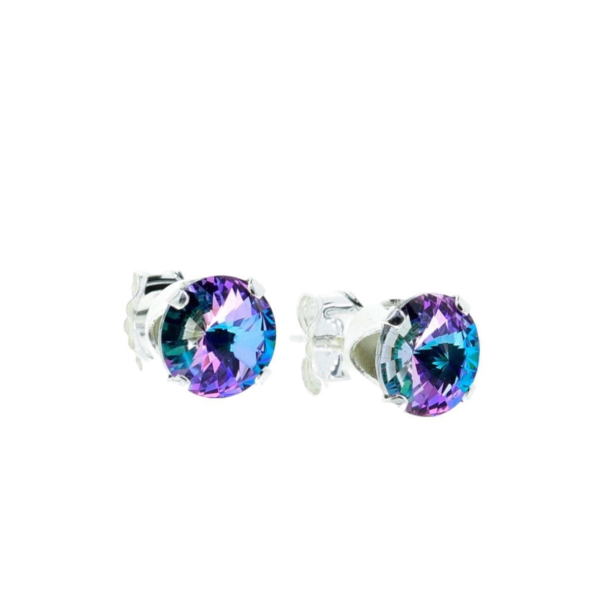 6mm Sterling Silver Crystal Stud Earrings for Women