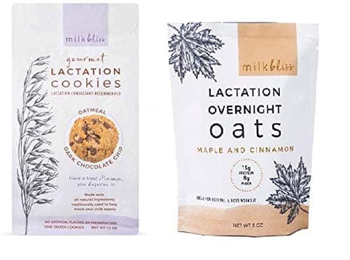 MilkBliss Soft Baked Lactation Cookies for Breastfeeding, All Natural and GMO Free Lactation Boosting Ingredients! Oats, Flaxseed, Brewers Yeast. 12 Count. (Chocolate, Maple)
