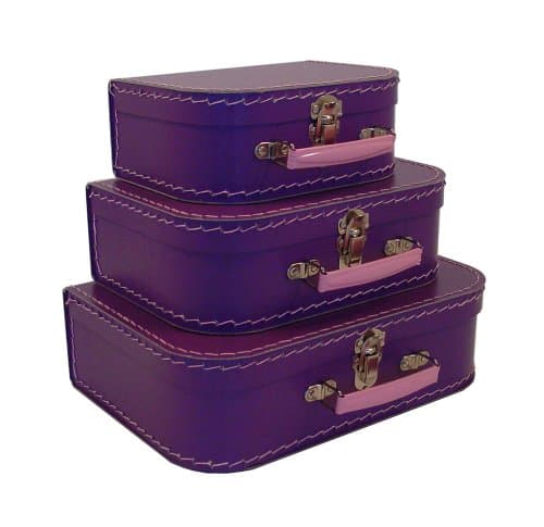 cargo Vintage Travelers Mini Suitcases, Set of 3, Purple, 10 pack