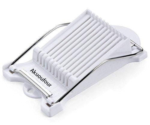Akuoufour Luncheon Meat Slicer Boiled Egg Fruit Slicer Soft Food Cheese Sushi Cutter Canned Meat Cutting Machine with 10 Singing Cutting Wires ( White)
