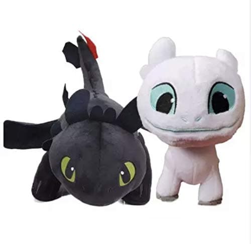 Zamma 10" 21" How to Train Your Dragon Toothless Night Fury Plush Toy Soft Stuffed Animal Dolls (13 inch and 9 inch Light)