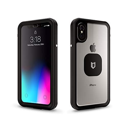 HITCASE SHIELD LINK iPhone X Case -Thinnest Waterproof Protective Aluminum Case/Durable Mountable Snowproof Underwater Cover Magnetic Lens Fully Sealed Screen Protector (BLACK) (Black)