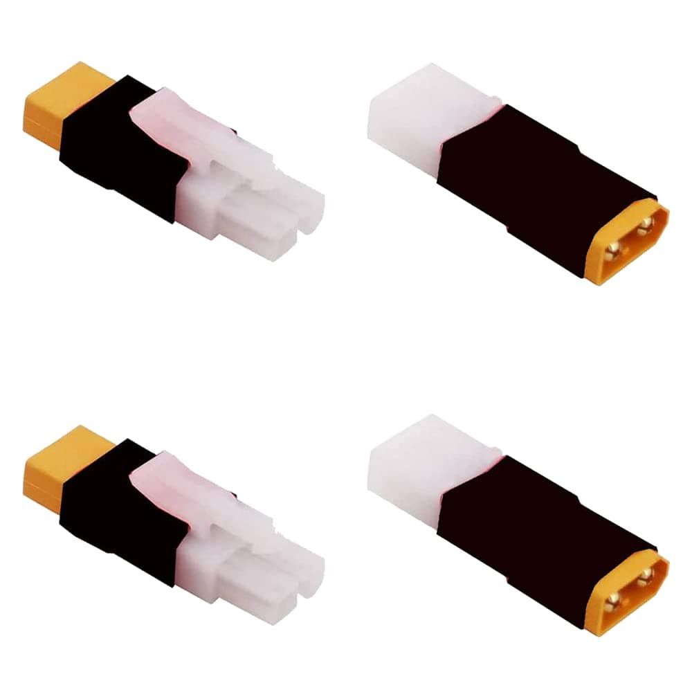 LINSYRC 2pcs XT60 Male to Bigtamiya Female Connector Adapter and 2pcs XT60 Female to Bigtamiya Male Connector Adapter for Nicd Nimh Dynamite Pack