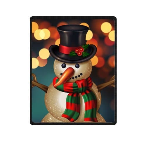 Blankets for Christmas New Arrival - Cute and Lovely Mr Snowman Xmas Decorations - Personnalized Custom Fleece Blanket 40 inches x 50 inches (Small)