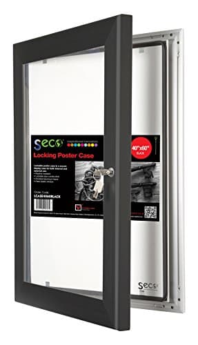 SECO Stewart Superior Locking Indoor/Outdoor Poster Case, Shatterproof, Rustproof, 40"x 60" in Black
