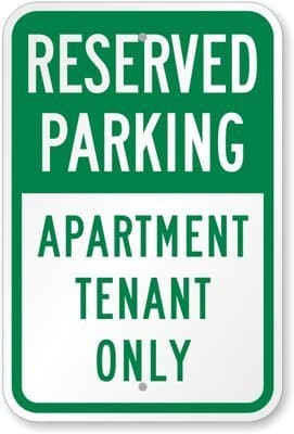 Diuangfoong Reserved Parking: Apartment Tenant Only Sign, 18 x 12\