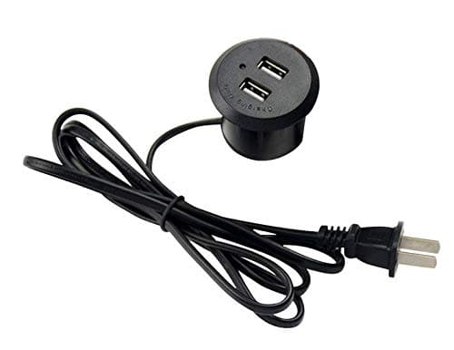 Desktop Mini Additional Extension Power Hub Grommet Tap Recessed in-Desk for Office Computer Desk Table Sofa Furniture with 6 FT Power Cord (Pop Up)