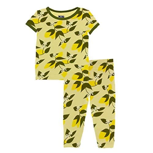 KicKee Pants Print Short Sleeve Pajama Set in Desert Rose Indian Train