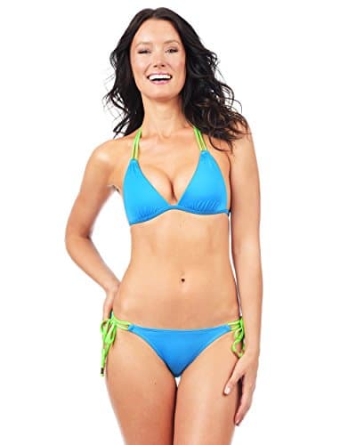 Voda Swim Women's Envy Push Up Double String Bikini Top S Cerulean
