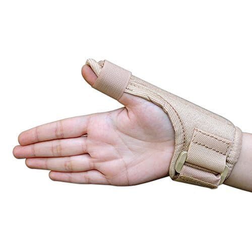 HealthGoodsIn - Thumb Spica Splint | Thumb Stabilizer | Thumb Brace for Tissue Injuries | Support Brace with Thumb Spica Lightweight, Breathable | Fits for Both Hands (Beige)