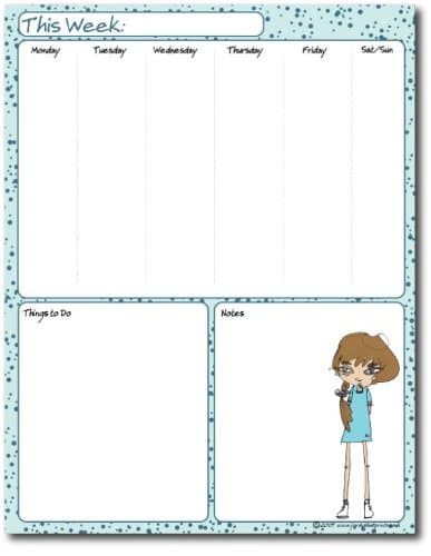 My Week Desk Calendars/Schedules (Blue Dress) Office Product