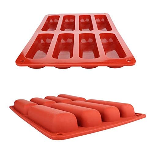 Silicone Baking Mold,Finger Shapes Silicone Molds for Baking Non Stick Eclair 8-Cavity Narrow Baking Mold for Cake Candy Chocolate Dessert (1 Pack)