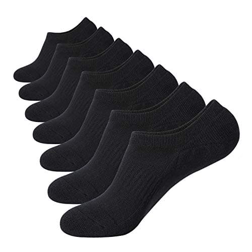 No Show Socks Thick Cushion 7 Pairs Non Slip Low Cut Invisible Socks Men Boat Liner 6-10/10-12/12-14