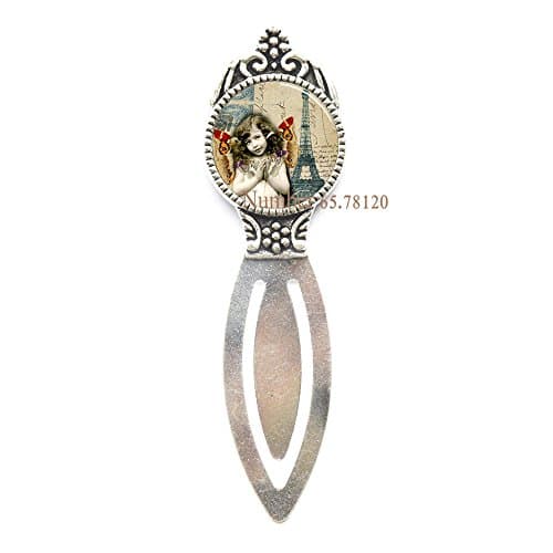 with Butterflies and Eiffel Tower France French Paris Handcrafted Bookmark Bookmarker,Tower Bookmark Wearable Art Bookmarker Charm,BV133 (V1)