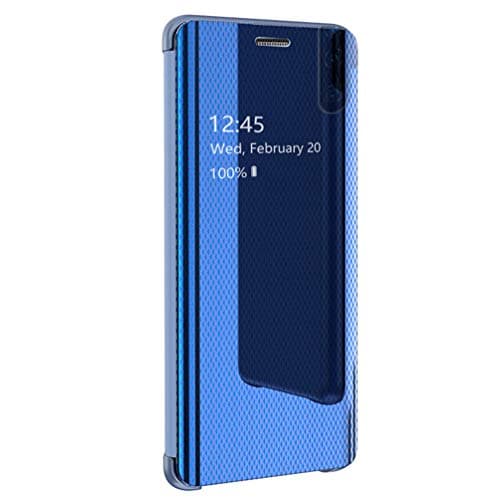 Wouier Compatible with Huawei P30 Pro Case Luxury Clear View Mirror Flip Folio Shockproof Anti Fingerprint Protective Shell Smart Business Mirror Cover