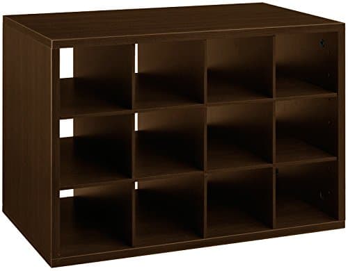 Organized Living freedomRail 15-Cubby Shoe Storage Big OBox - Chocolate Pear