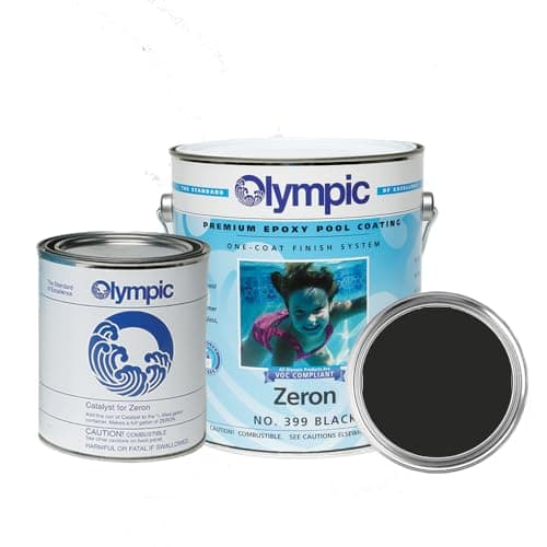 Olympic Pool Paint - Zeron - Black - 1 Gallon - two-part epoxy swimming pool paint - one-coat for plaster, fiberglass, steel and aluminum pools.