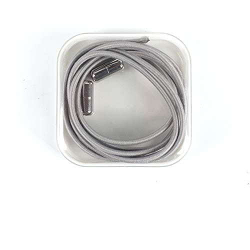 omlopp 1Pair Lazy Shoelaces No Tie Elastic Shoelaces for Kids and Adults, No Tie Shoelaces with Metal Turnbuckle for Sneakers (Light Gray)