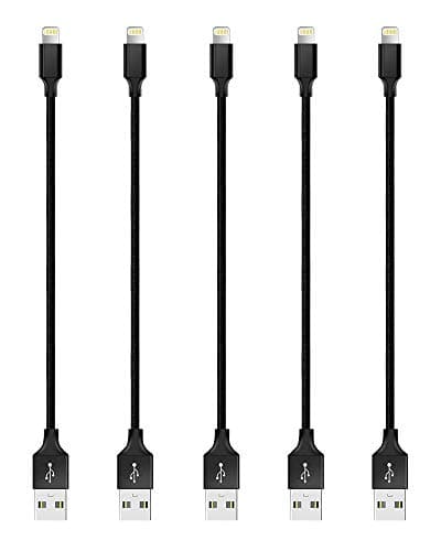 Pantom 6-Inch Short Cable Cord Charger Sync/Charge Compatible with iPhone 13/13 Pro/13 Mini/12/12 Pro/12 Mini/SE/11/11 Pro/Xs/Xs Max/Xr/X/8/7/6/5/iPad Pro/iPad Mini/iPod Touch [5-Packs]