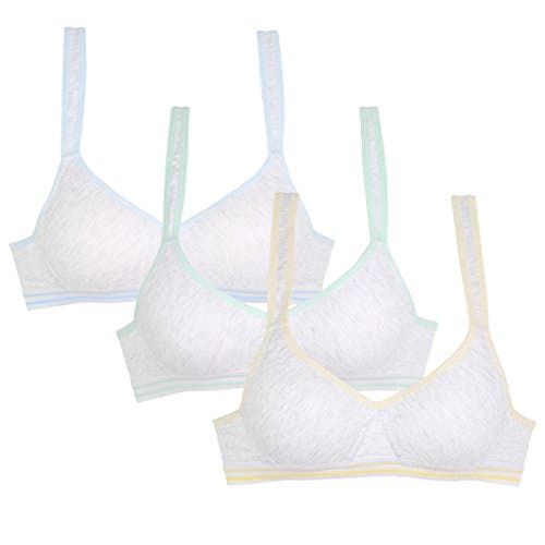 Jeteway Big Girls' 7-16 Slim Softi Cup Hasp Small Vest Design Wireless Bra Size 34 (pack of 3)