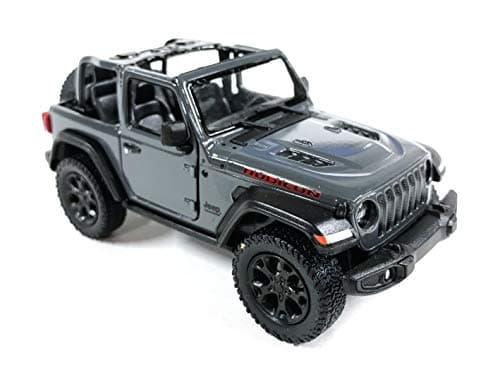 HCK Jeep Wrangler Rubicon 4x4 Convertible Off Road Exploration Diecast Model Toy Car Grey