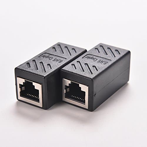 Akak Store 2 Pack Black Female to Female Network LAN Connector Adapter Coupler Extender RJ45 Ethernet Cable Join Extension Converter Coupler