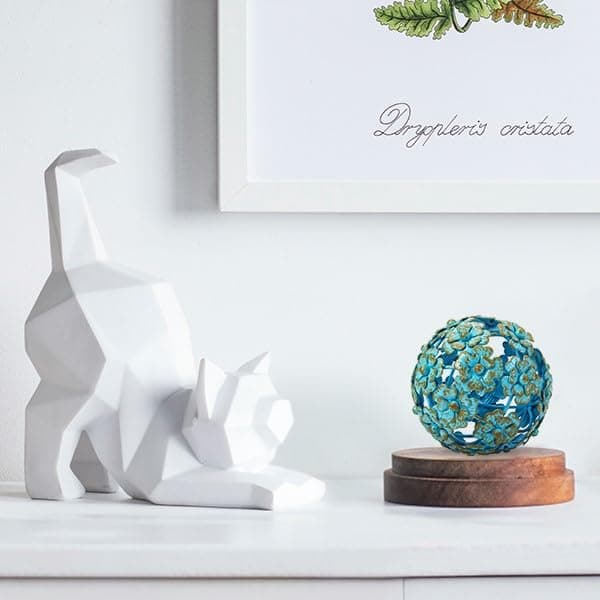Everydecor Metal Decorative Sphere for Home Decor - Decorative Balls for Shelves, Centerpiece Bowls, Bookshelf - Decoration Orbs Accents for Living Room, Bedroom - Antique Blue Shelf Spheres
