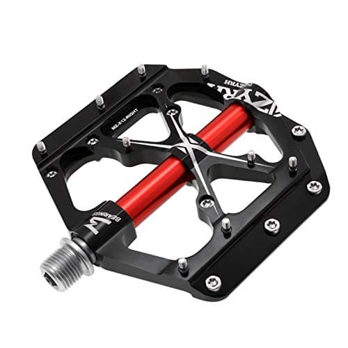 MZYRH 3 Bearings Mountain Bike Pedals Platform Bicycle Flat Alloy Pedals 9/16" Pedals Non-Slip Alloy Flat Pedals