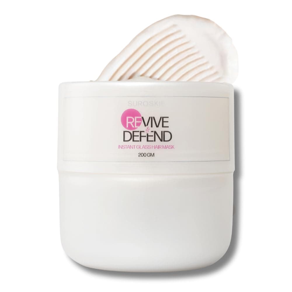 Unscented Revive & Defend Instant Glass Hair Mask 200 Gm | Hydrolyzed Keratin & Murmuru Butter | Spa Treatment At Home For Dry Frizzy Hair | Intense Damage Repair Mask For Men & Women