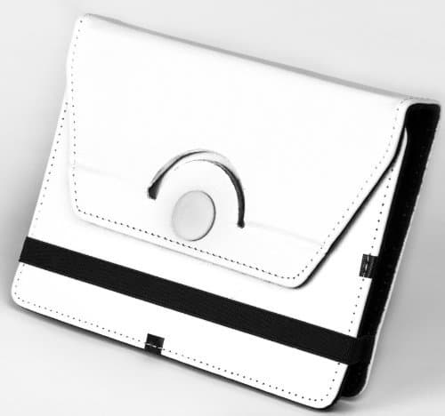 DeerBrook® 7" Android Tablet Premium PU Leather Portfolio Case- Universal Adjustable Fit (White)