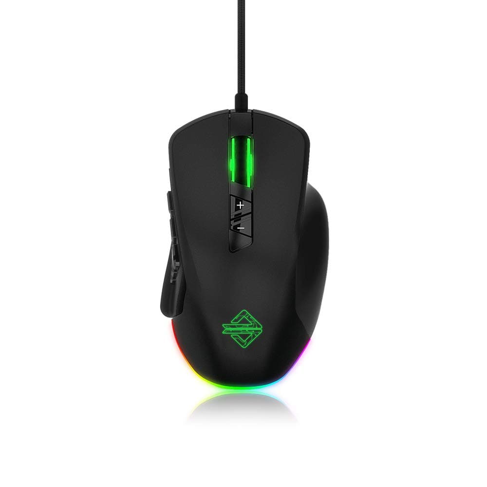 Ajazz AJ390 USB Wired Gaming Mouse with 7 Keys Adjustable DPI Ergonomic Design Hollowed-out Honeycomb Design (GTI)