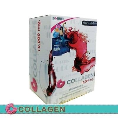 3 Box Donut Collagen 10000 mg Collagen Tripeptide Innovation of New Skin Care Wash Residue Skin Bright 10 Sachet (20g./1Sachet)