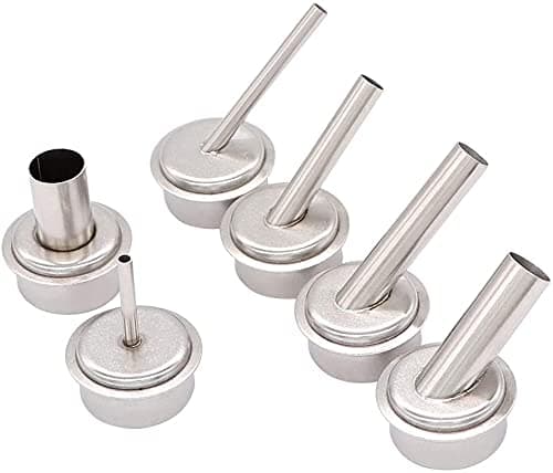 9pcs/set 861DW Hot Air Gun Resisting Nozzles Quick 861dw Rework Station Heat Gun Resisting Nozzles 45 Degree Curved Angle Nozzle Sleeve for PCB Microscope Soldering Repair