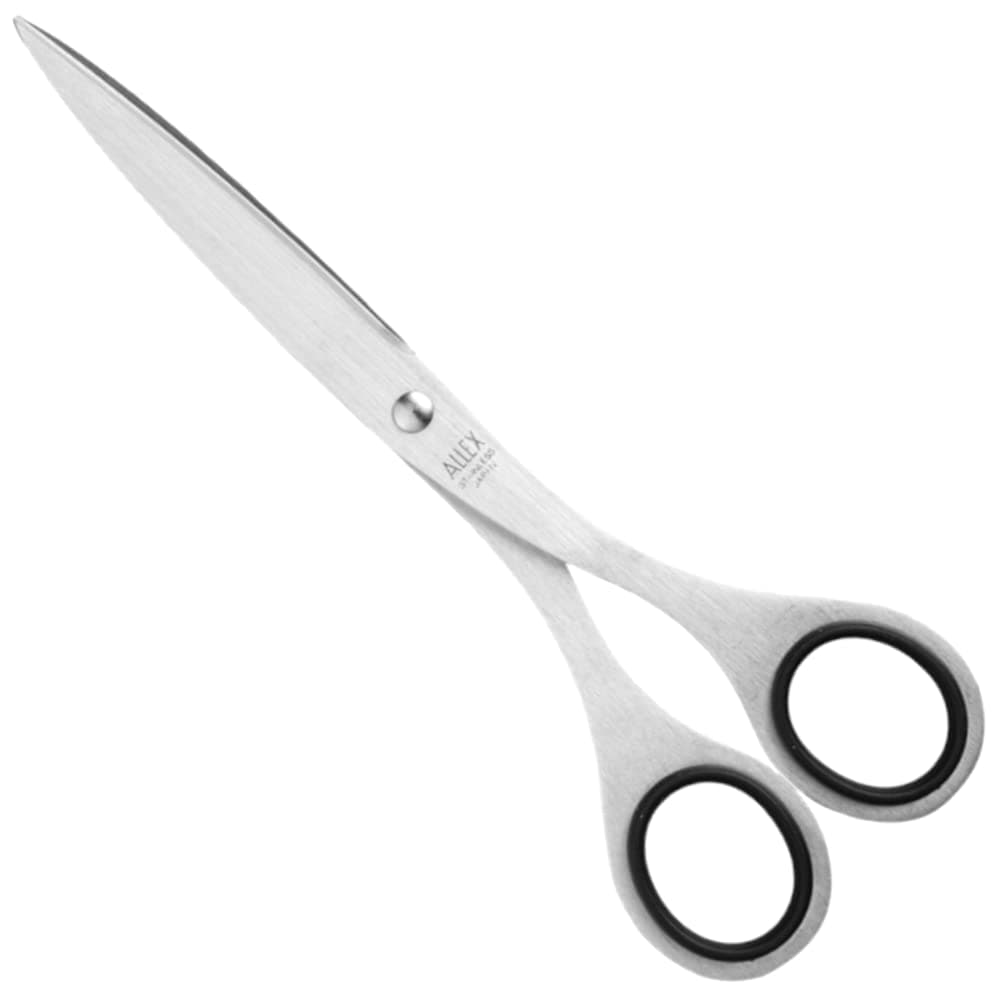Japanese Office Scissors for Desk, Large 7.2" All Purpose Scissors, Made in Japan, All Metal Sharp Japanese Stainless Steel Blade with Non-Slip Soft Ring, Black