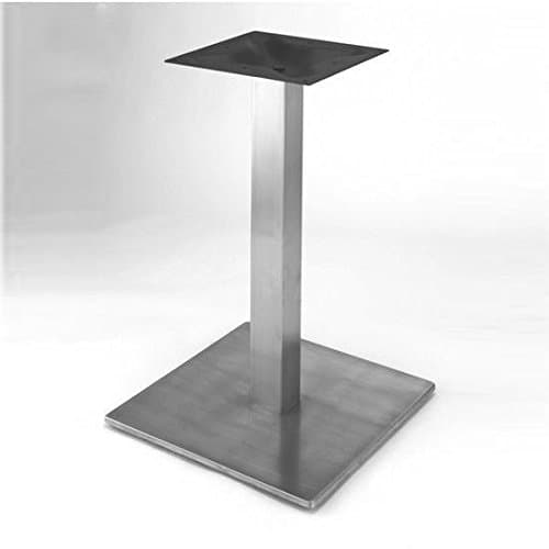 Steelbase Nikai Stainless Steel Square Dining Height Table Base, 30 inch W x 30 inch D x 28 inch H, Single 4 inch Column