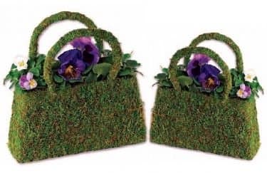 English Garden Tote Flower Baskets Set of 2