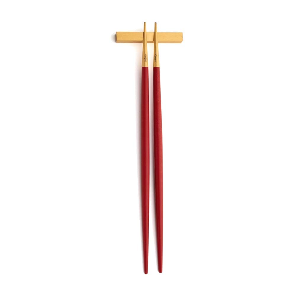 GOA red/gold chopsticks with holder 1 piece, Professional anthorization Brand (red gold)