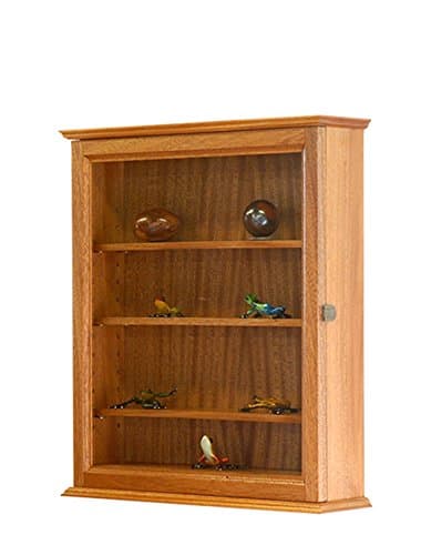 African Mahogany Curio Display Case Cabinet *Made in the USA*
