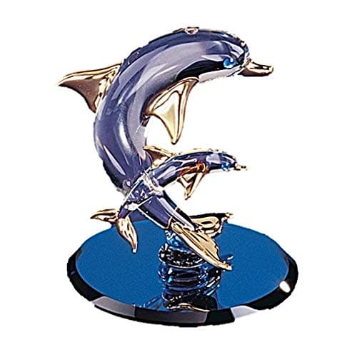 Dolphin & Baby Glass Figurine