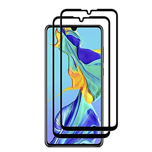 3D Curved Screen Protector for Huawei P30 Pro - [2-Pack] Full Cover 3D Anti-Scratch Screen Tempered Glass for Huawei P30pro (Black)