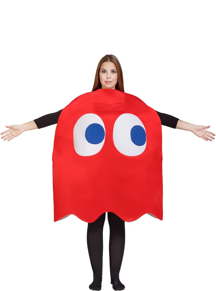 Funidelia | Blinky Ghost Costume - Pac-Man OFFICIAL for men and women Video Games, 80s, Arcade - Costumes for adults, accessory fancy dress & props for Halloween, carnival & parties - One Size - Red