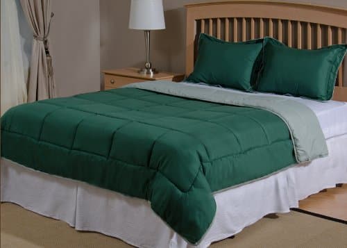Reversible Mini Bed Set - 2 Piece - Pine Green/Frosty Green - Twin Size