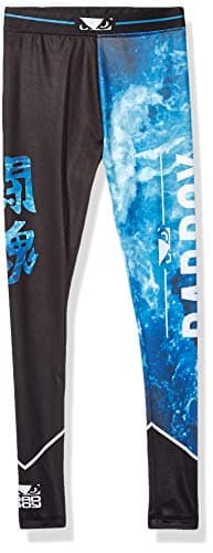 Bad Boy Compression Spats Classic Polyester Competition MMA Mixed Martial Arts BJJ Brazilian Jiu Jitsu Grappling Black - X-Large