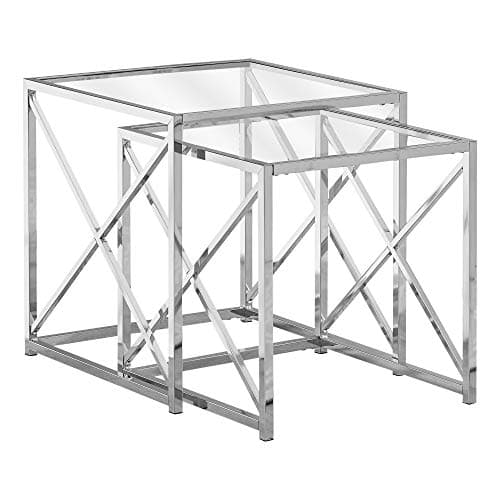 Monarch Specialties I NESTING TABLE, CHROME