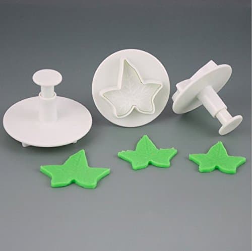 Fulldream 3 Pcs Maple Leaf Fondant Plunger Cutter Cake Biscuit Cookies Decorating Tool Mold