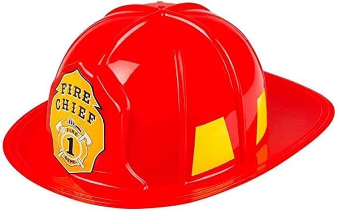 jokeshop Adults Red Fireman Helmet Firefighter Fire Chief Hat Unisex Fancy Dress Emergency Services