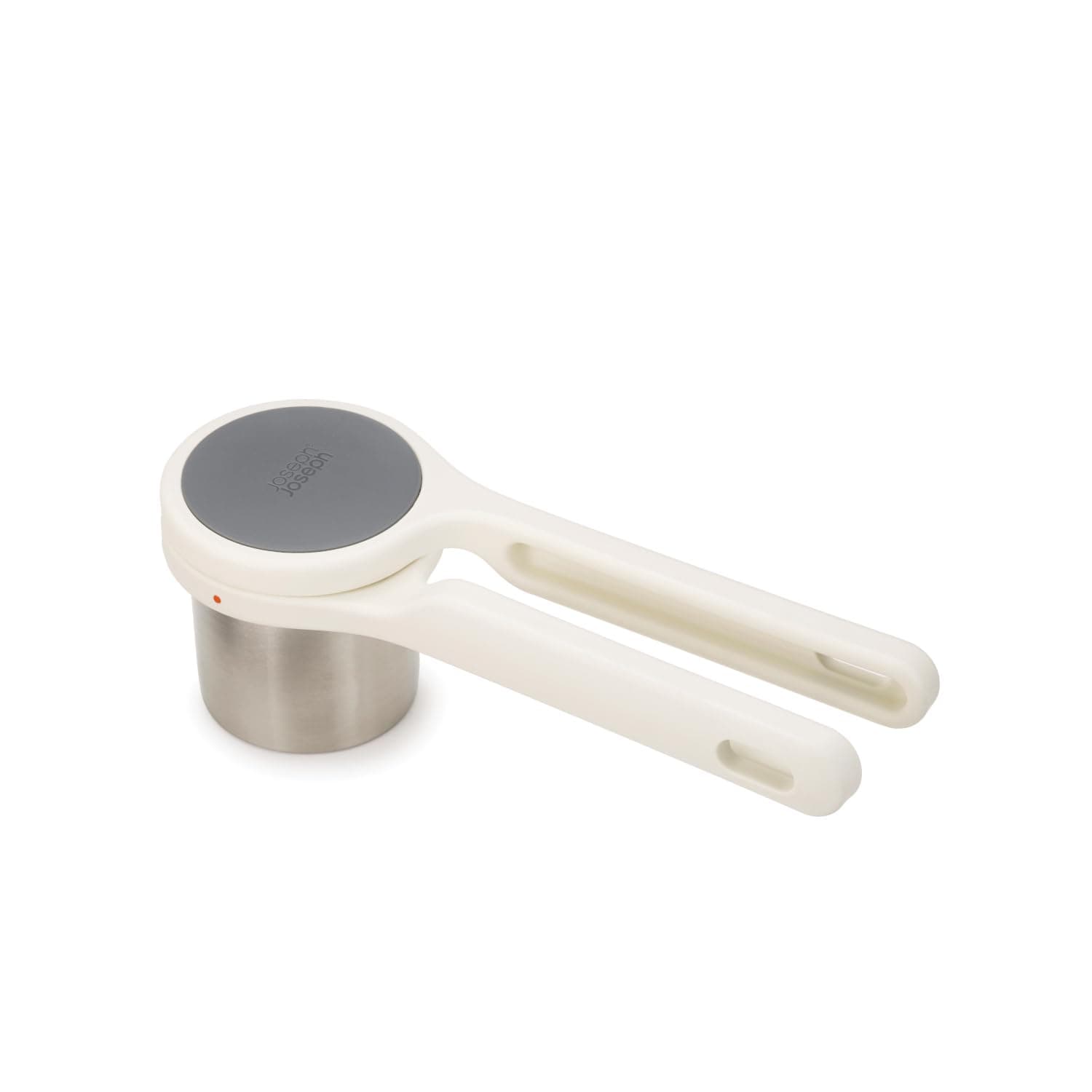 Joseph Joseph Helix Potato Ricer Masher Ergonomic Twist-Action Hand Manual Stainless Steel For Mashed Potato, Vegetable Purees, Stainless Steel, White