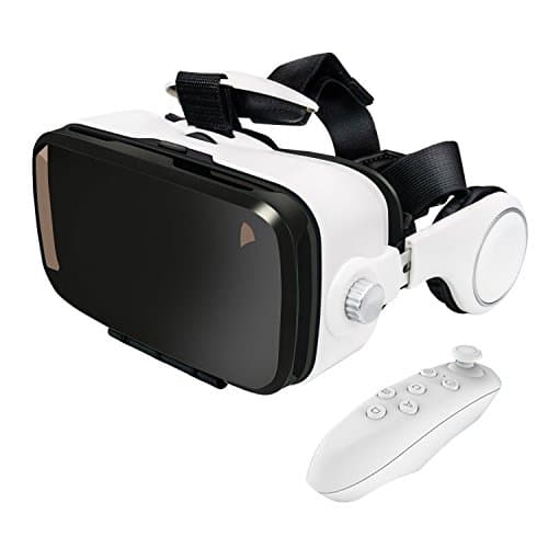 VR Z4 BOX with Stereo Headset and Bluetooth Controller for 6.2 Inch Smart Phones Samsung, LG, and Other (Virtual Reality Glasses 3D) 120° Wide Vision