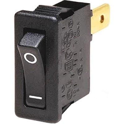 Arcolectric H8800VABB, SWITCH, ROCKER, ULTRA-THIN; SPST; ON-OFF, 15A, 250VAC; 0.187 IN. QC; ACTUATOR, BLACK