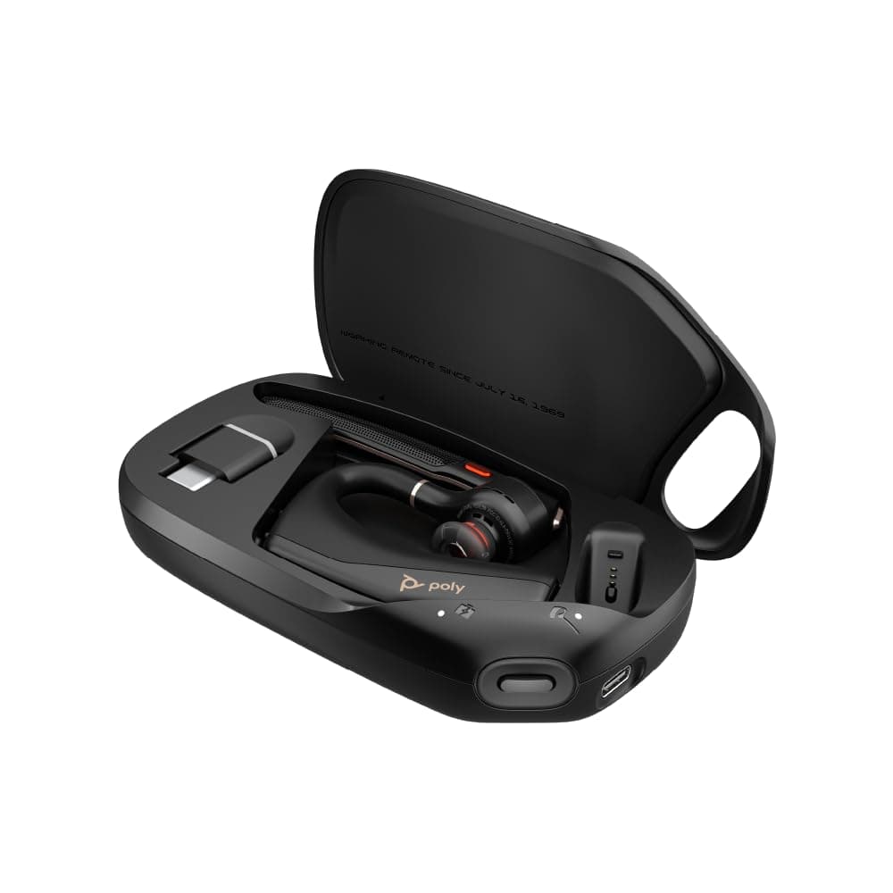 Poly Voyager Legend 50 UC Bluetooth Headset with Charging Case - 4 Noise-Canceling Mics, AI NoiseBlockAI & WindSmart Tech - Bluetooth Headphones with Mic, Smart Call Controls, All-Day Comfort